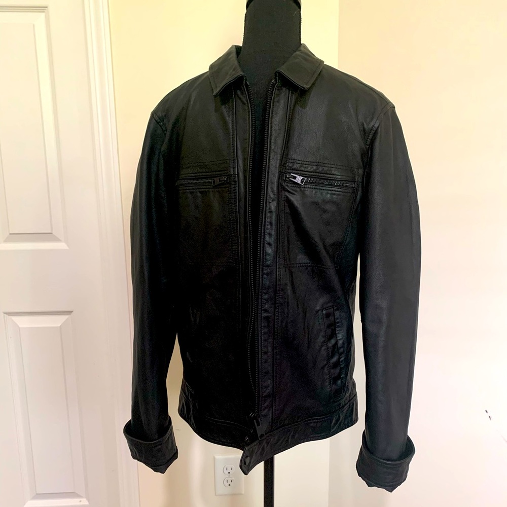 Mens All Saints leather jacket - style Lark -size M